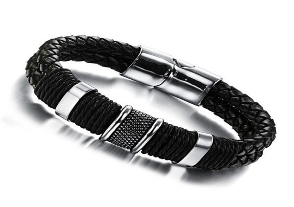 genuine leather bracelet men jewelry stainless steel leather braid bracelet with magnetic buckle claps pulseiras masculina2825502, Golden;silver
genuine leather bracelet men jewelry stainless steel leather braid bracelet with magnetic buckle claps pulseiras masculina2825502, Golden;silver