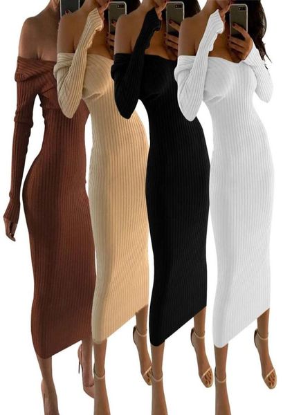 dresses women autumn knitted sweater bodycon stretchy femme robe long sleeve off shoulder black white midi dress vestidos2965098, Black;gray
dresses women autumn knitted sweater bodycon stretchy femme robe long sleeve off shoulder black white midi dress vestidos2965098, Black;gray