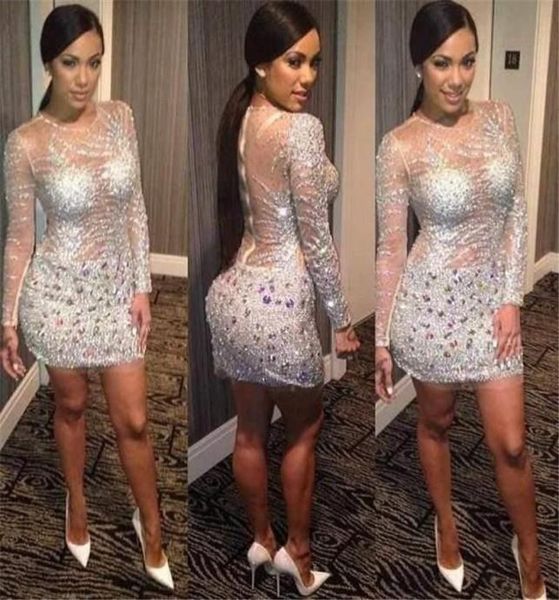 2015 kim kardashian dresses long sleeve sheer illusion neckline sheath cocktail party dress evening gowns with silver sequins6043749, Black
2015 kim kardashian dresses long sleeve sheer illusion neckline sheath cocktail party dress evening gowns with silver sequins6043749, Black
