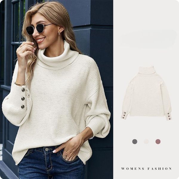 women's sweaters turtleneck sweater women's fall winter new solid warm loose pullover knit top, White;black
women's sweaters turtleneck sweater women's fall winter new solid warm loose pullover knit top, White;black