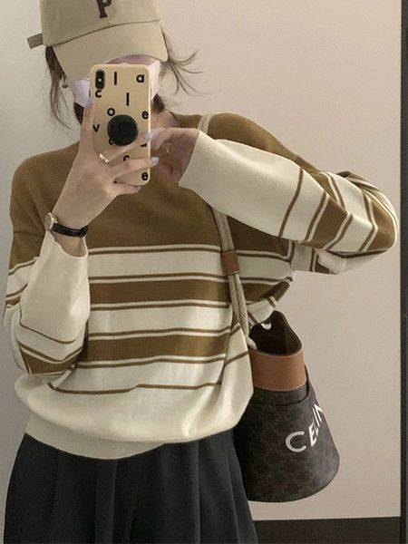 women's sweaters contrast striped sweater women elegant casual knitted pullover autumn winter warm long sleeve knitwear female slim one, White;black
women's sweaters contrast striped sweater women elegant casual knitted pullover autumn winter warm long sleeve knitwear female slim one, White;black
