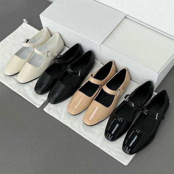 the row french mary jane women's shoes grandma's shoes sheepskin soft sole square head shallow mouth ballet flat sole single shoes, Black
the row french mary jane women's shoes grandma's shoes sheepskin soft sole square head shallow mouth ballet flat sole single shoes, Black