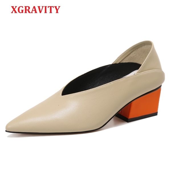 dress shoes xgravity vintage genuine leather chunky mix color mid-heeled women shoes pointed toe dress v design retro female shoes 230726, Black
dress shoes xgravity vintage genuine leather chunky mix color mid-heeled women shoes pointed toe dress v design retro female shoes 230726, Black