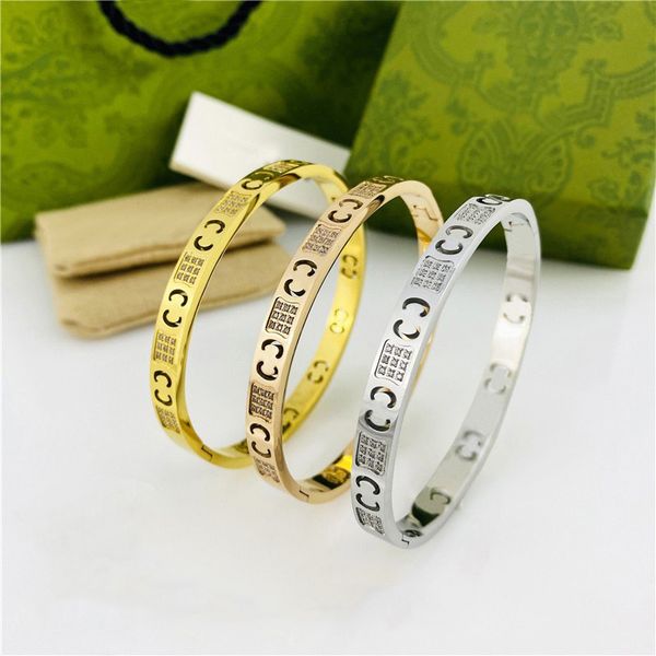 designer luxury jewelry women hollow letter bracelets classic titanium steel alloy bangle gold-plated craft gold silver rose never fade not, Black
designer luxury jewelry women hollow letter bracelets classic titanium steel alloy bangle gold-plated craft gold silver rose never fade not, Black