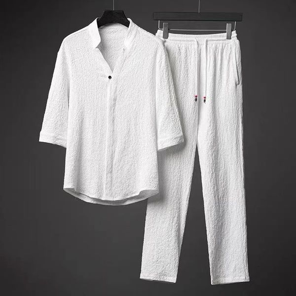 men's tracksuits vintage button mens two piece set summer casual shirt and pants suits outfit for men solid color tracksuit leisure cl, Gray
men's tracksuits vintage button mens two piece set summer casual shirt and pants suits outfit for men solid color tracksuit leisure cl, Gray