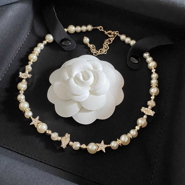 designer jewelry necklace channl new double star pearl letter necklace light luxury elegant diamond embedding collar chain, Black
designer jewelry necklace channl new double star pearl letter necklace light luxury elegant diamond embedding collar chain, Black