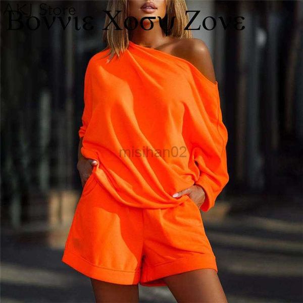 women's sleep lounge female sports suit women summer o neck casual pocket detail shorts set hkd230727
women's sleep lounge female sports suit women summer o neck casual pocket detail shorts set hkd230727