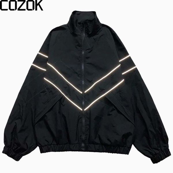 mens jackets men reflective striped jacket coat hip hop streetwear zipper up windbreaker harajuku thin sports black blue 230726, Black;brown
mens jackets men reflective striped jacket coat hip hop streetwear zipper up windbreaker harajuku thin sports black blue 230726, Black;brown