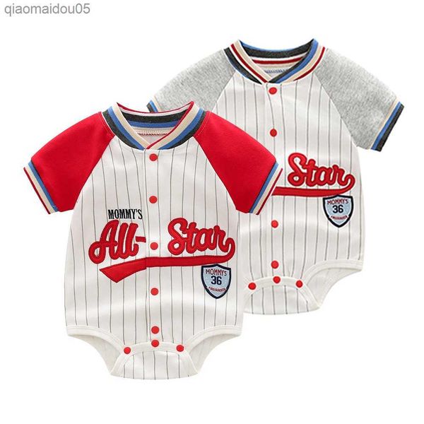 newborn infant color block baseball romper short sleeve stripe letter embroidery bodysuit onesies for baby boys toddler clothes l230712, Blue
newborn infant color block baseball romper short sleeve stripe letter embroidery bodysuit onesies for baby boys toddler clothes l230712, Blue
