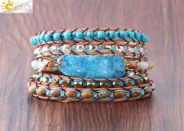 csja natural gemstone bracelet druse druzy geode stone slice jewellery for women 5 strands wrap bracelets fashion boho fine jewelr4580161, Golden;silver
csja natural gemstone bracelet druse druzy geode stone slice jewellery for women 5 strands wrap bracelets fashion boho fine jewelr4580161, Golden;silver