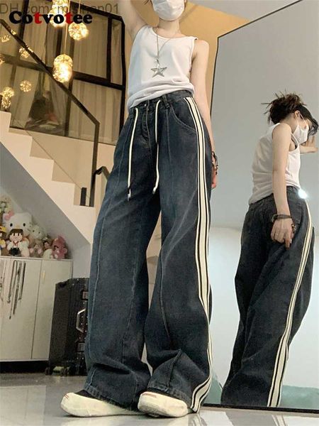 women's jeans women's cotvotee jeans 2023 fashion retro drstring high waist wide leg jeans casual street clothing full length stra, Blue
women's jeans women's cotvotee jeans 2023 fashion retro drstring high waist wide leg jeans casual street clothing full length stra, Blue