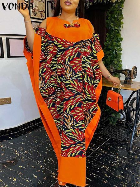 plus size dresses size 5xl vonda women elegant satin long dress summer cold shoulder printed split bohemian party sundress casual maxi robe, Black
plus size dresses size 5xl vonda women elegant satin long dress summer cold shoulder printed split bohemian party sundress casual maxi robe, Black