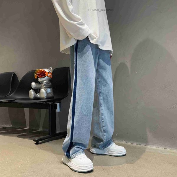 women's jeans 2022 american tenor male minority design splicing jeans overlapping stripes straight floor length z230728, Blue
women's jeans 2022 american tenor male minority design splicing jeans overlapping stripes straight floor length z230728, Blue