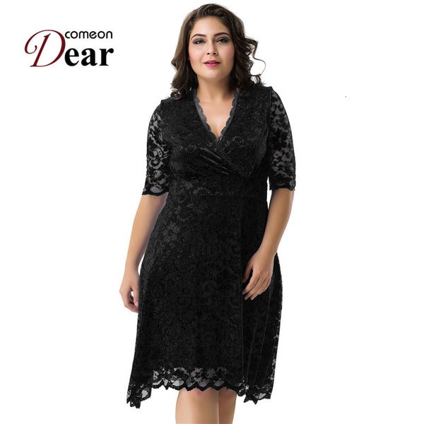 plus size dresses comeondear for women size ladies night dress lace v neck elegant half sleeves multicolor fashion gown clothes 230727, Black
plus size dresses comeondear for women size ladies night dress lace v neck elegant half sleeves multicolor fashion gown clothes 230727, Black