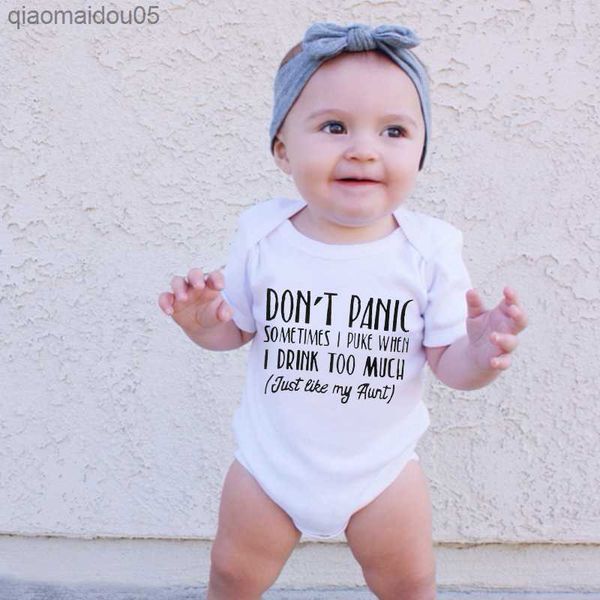 don't panic just like my aunt printed newborn baby bodysuit funny short sleeve baby boy onesie outfits body baby girls clothes l230712, Blue
don't panic just like my aunt printed newborn baby bodysuit funny short sleeve baby boy onesie outfits body baby girls clothes l230712, Blue