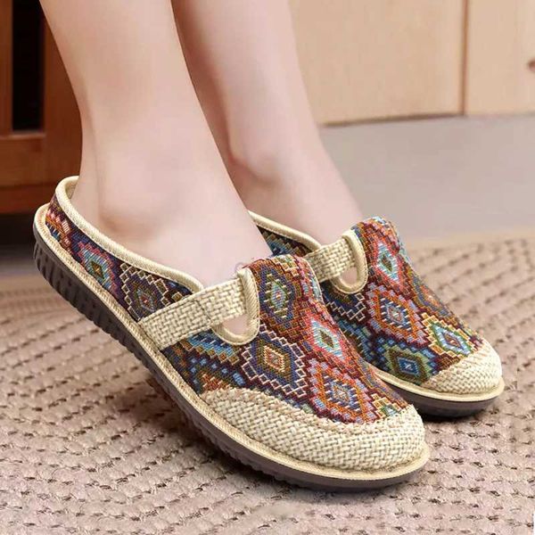 dress shoes ethnic vintage women slipper summer flat shoe linen wedge cloth shoes soft sole walking elderly sandal ladies slip-on muller, Black
dress shoes ethnic vintage women slipper summer flat shoe linen wedge cloth shoes soft sole walking elderly sandal ladies slip-on muller, Black