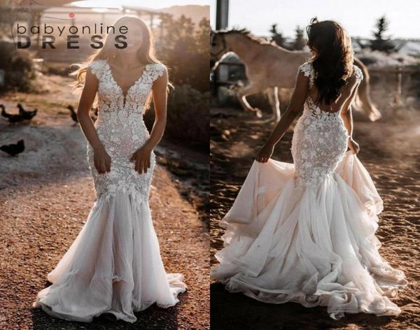 romantic lace mermaid wedding dresses country garden bohemian backless applique cap sleeve ruched long bridal gowns bc109394527106, White
romantic lace mermaid wedding dresses country garden bohemian backless applique cap sleeve ruched long bridal gowns bc109394527106, White