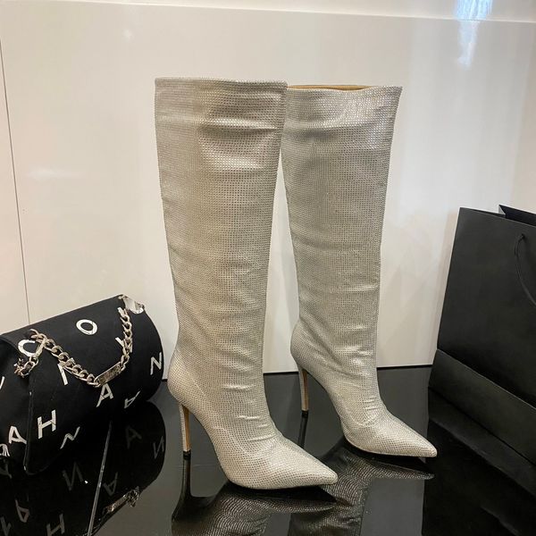 press drill thigh-high boots 105mm cusp toe stiletto heel tall boot luxury designers shoe for women factory footwear with box, Black
press drill thigh-high boots 105mm cusp toe stiletto heel tall boot luxury designers shoe for women factory footwear with box, Black