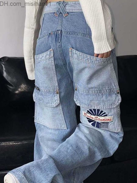 women's jeans harajuku vintage goods high waist jeans women y2k hip hop bags wide leg denim pants casual loose men's pockets z2307, Blue
women's jeans harajuku vintage goods high waist jeans women y2k hip hop bags wide leg denim pants casual loose men's pockets z2307, Blue