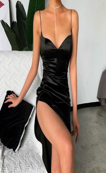 black silk dress women vneck sleeveless hight split hem kneelength strap slim summer party dresses woman7753959, Black;gray
black silk dress women vneck sleeveless hight split hem kneelength strap slim summer party dresses woman7753959, Black;gray
