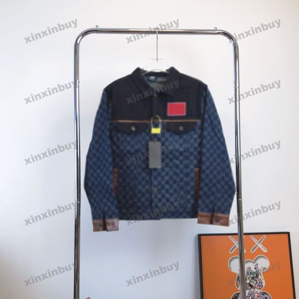xinxinbuy men designer coat jacket leather panelled denim double letter jacquard long sleeve women blue red green white s-2xl, Black;brown
xinxinbuy men designer coat jacket leather panelled denim double letter jacquard long sleeve women blue red green white s-2xl, Black;brown