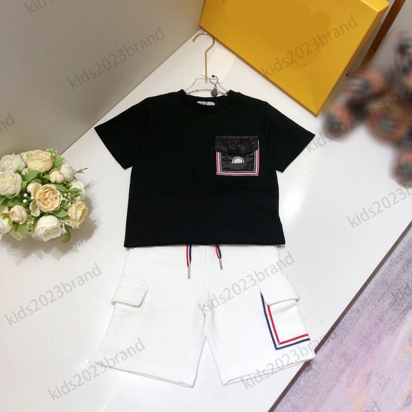 black sports sets 2023ss brand designer t-shirts sets for children t shirts with cargo shorts two pieces sets cotton t shirts round neck tee, White
black sports sets 2023ss brand designer t-shirts sets for children t shirts with cargo shorts two pieces sets cotton t shirts round neck tee, White