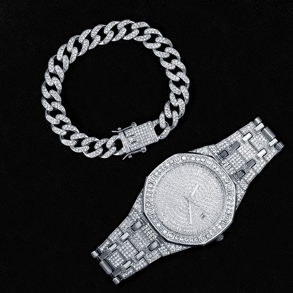 wristwatches iced out watch bracelet for women mens big gold cuban chain hip hop jewelry set men miami 230727, Slivery;brown
wristwatches iced out watch bracelet for women mens big gold cuban chain hip hop jewelry set men miami 230727, Slivery;brown
