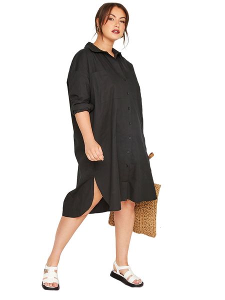 plus size dresses size long rolling sleeve spring autumn elegant shirt dres button front black hi low business casual midi dress 6xl 230727
plus size dresses size long rolling sleeve spring autumn elegant shirt dres button front black hi low business casual midi dress 6xl 230727