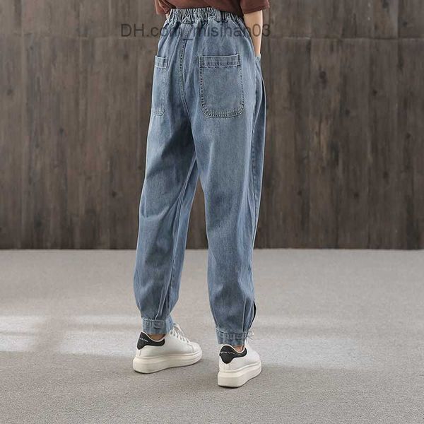 women's jeans vintage bag jeans women's ankle strap denim trousers women's autumn pleated casual high waist wide leg straight, Blue 
women's jeans vintage bag jeans women's ankle strap denim trousers women's autumn pleated casual high waist wide leg straight, Blue