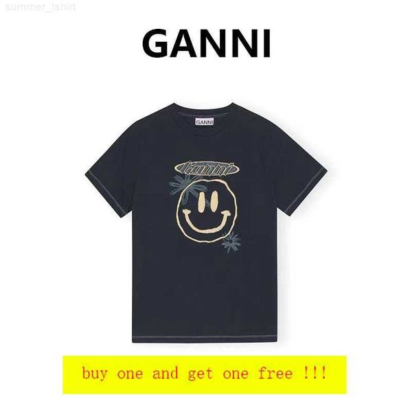 23 ganni women designer t shirt beach tees versatile smiling face print round neck casual loose pullover short sleeve t-shirt clothing lejq, White
23 ganni women designer t shirt beach tees versatile smiling face print round neck casual loose pullover short sleeve t-shirt clothing lejq, White