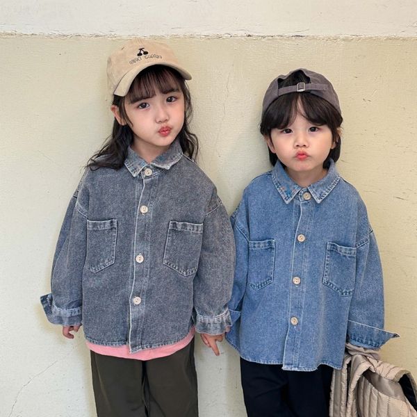 jackets boys and girls vintage denim coats autumn kids children lapel collar loose casual jackets 230728, Blue;gray
jackets boys and girls vintage denim coats autumn kids children lapel collar loose casual jackets 230728, Blue;gray