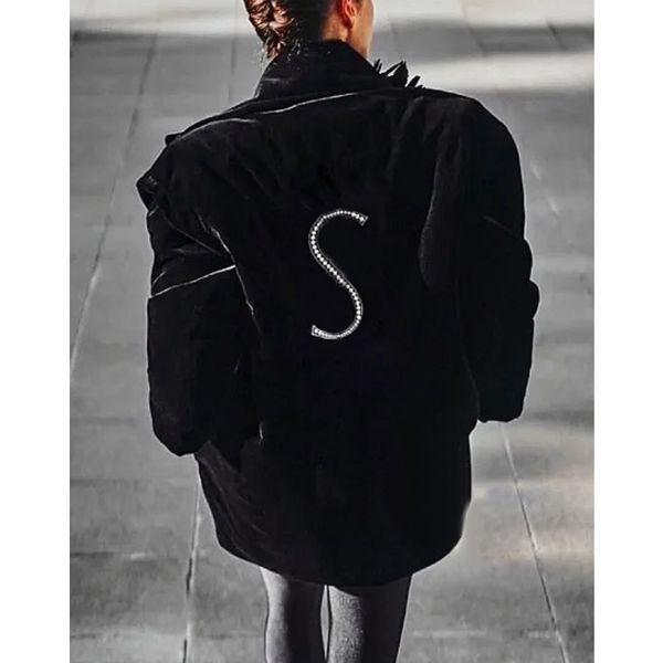 7.28 fashion heavy industry rhinestone letter embroidery velvet women's parkas, Black
7.28 fashion heavy industry rhinestone letter embroidery velvet women's parkas, Black