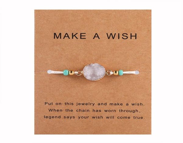 natural druzy resin stone bead bracelet with make a wish card red blue string adjustable woven bracelets for men women wish jewelr7255720, Golden;silver
natural druzy resin stone bead bracelet with make a wish card red blue string adjustable woven bracelets for men women wish jewelr7255720, Golden;silver