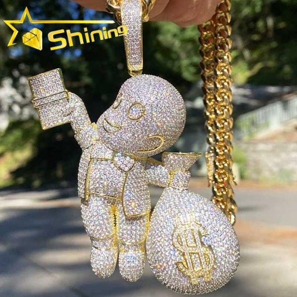 Custom luxury Iced Out Jewelry little boy with money bag Pendant Pass VVS Moissanite Pendants Hiphop jewelry
Custom luxury Iced Out Jewelry little boy with money bag Pendant Pass VVS Moissanite Pendants Hiphop jewelry