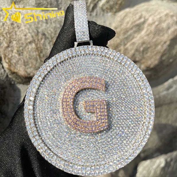 hiphop customized big size round shaped word letter pave full iced out moissnate round plate name pendant, Silver
hiphop customized big size round shaped word letter pave full iced out moissnate round plate name pendant, Silver