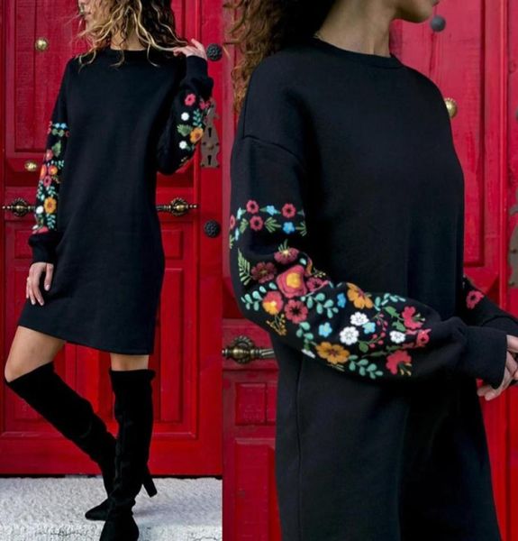 dress women floral print long sleeve oneck loose thin warm dresses elegant multicolor black mujer autumn vestido9808364, Black;gray
dress women floral print long sleeve oneck loose thin warm dresses elegant multicolor black mujer autumn vestido9808364, Black;gray