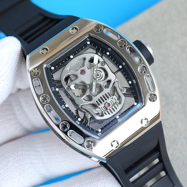 mens skeleton skull luxury watch richa milles automatic mechanical eta watch black rubber strap sapphire glass hollow out wristwatches full, Slivery;brown
mens skeleton skull luxury watch richa milles automatic mechanical eta watch black rubber strap sapphire glass hollow out wristwatches full, Slivery;brown