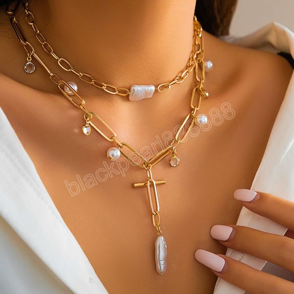 layered chains with irregular imitation pendant necklace for women charms choker on neck 2023 fashion jewelry accessories female, Golden;silver
layered chains with irregular imitation pendant necklace for women charms choker on neck 2023 fashion jewelry accessories female, Golden;silver