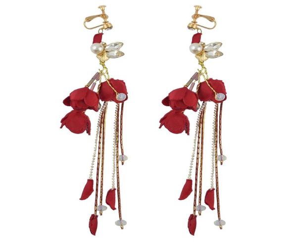 fashion tassels alloy red cloth flower crystal faux pearl statement drop dangle earrings clip women039s engagement gift4392403, Silver
fashion tassels alloy red cloth flower crystal faux pearl statement drop dangle earrings clip women039s engagement gift4392403, Silver