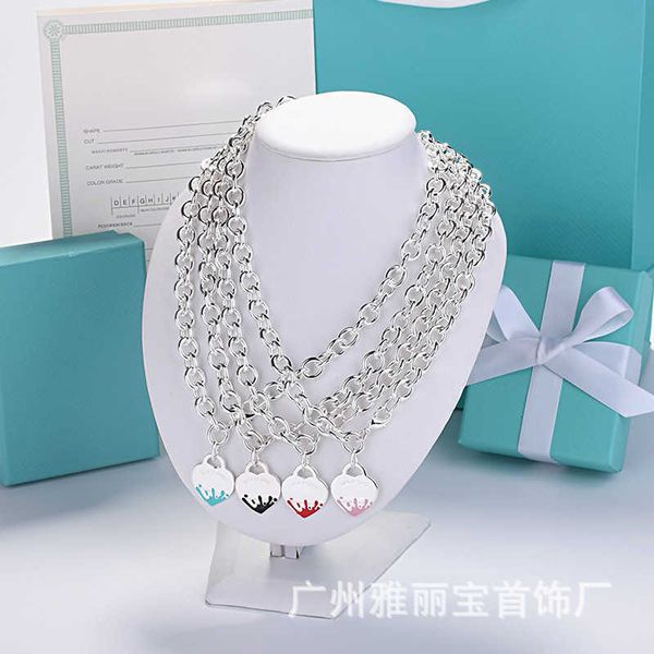 versatile seiko silver plated copper tiffay water flower glue heart shaped ot clasp couple necklace cnc steel seal street trend thick chain, Black
versatile seiko silver plated copper tiffay water flower glue heart shaped ot clasp couple necklace cnc steel seal street trend thick chain, Black