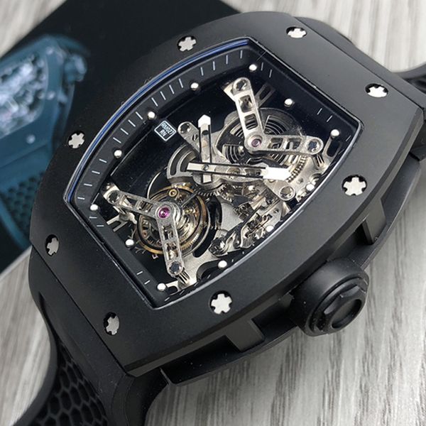 mens skeleton luxury watch flywheel richa milles automatic mechanical eta watch black rubber strap sapphire glass hollow out wristwatches fu, Slivery;brown
mens skeleton luxury watch flywheel richa milles automatic mechanical eta watch black rubber strap sapphire glass hollow out wristwatches fu, Slivery;brown