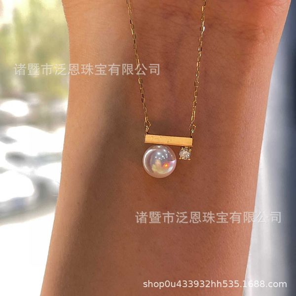 high version tiffay balance beam series 18k gold sea water akoya pearl pendant necklace 7-8mm round bright, Silver
high version tiffay balance beam series 18k gold sea water akoya pearl pendant necklace 7-8mm round bright, Silver