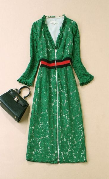 816 2020 brand same style regular long sleeve lace dress v neck as1304358, Black;gray
816 2020 brand same style regular long sleeve lace dress v neck as1304358, Black;gray