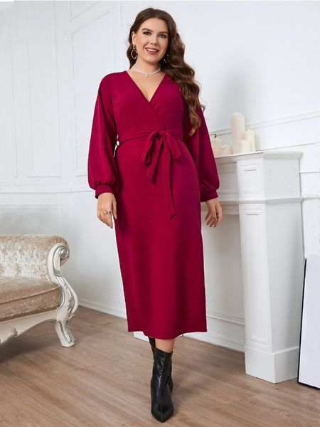 plus size dresses spring and autumn vneck red long sleeve slim fit dress size elegant dresses for women 230727, Black
plus size dresses spring and autumn vneck red long sleeve slim fit dress size elegant dresses for women 230727, Black
