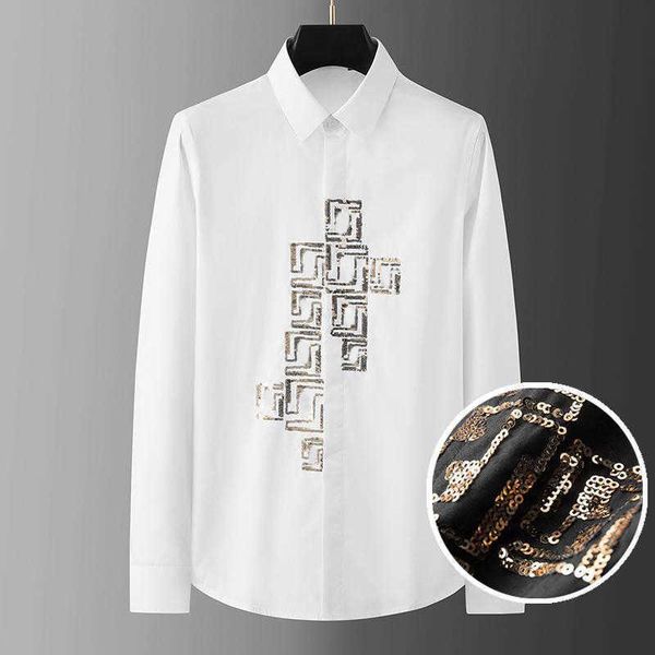 luxury casual silk shirt mens polo shirts ff embroidery designer long sleeve t shirt lapel business shirts men fashion cardigan coat autumn, White;black
luxury casual silk shirt mens polo shirts ff embroidery designer long sleeve t shirt lapel business shirts men fashion cardigan coat autumn, White;black