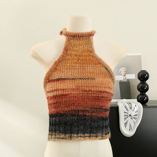 women's tanks camis knitted halter tank crop girl tiedyed backless camisole stretchy soft knitwear for slim women 230727, White
women's tanks camis knitted halter tank crop girl tiedyed backless camisole stretchy soft knitwear for slim women 230727, White