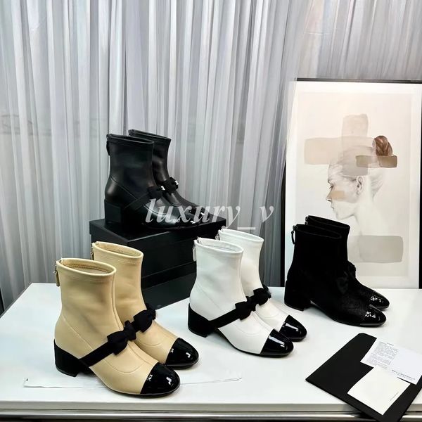 designer women ankle boots lambskin stretch boot bow decorative chunky high heels bright leather short boots ladies outdoor boots, Black
designer women ankle boots lambskin stretch boot bow decorative chunky high heels bright leather short boots ladies outdoor boots, Black
