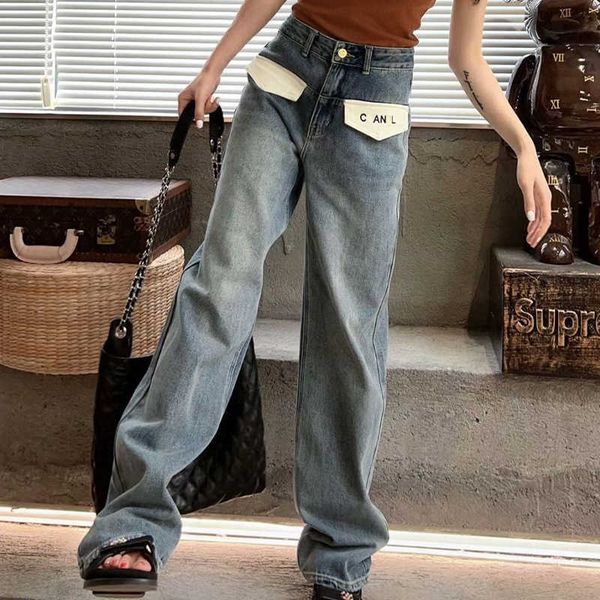 nanyou correct edition xiaoxiangjia new product contrast color flap pocket design sense straight tube wide leg denim pants women's tren, Blue
nanyou correct edition xiaoxiangjia new product contrast color flap pocket design sense straight tube wide leg denim pants women's tren, Blue