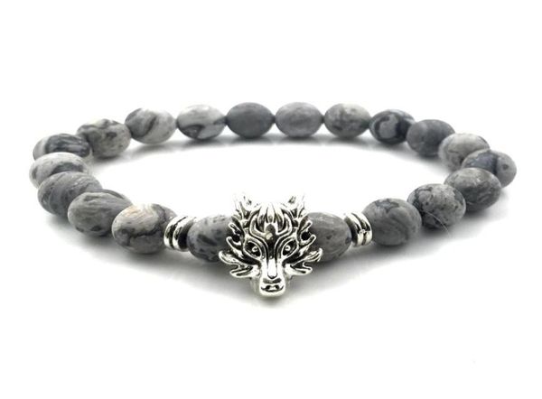 2018 new 8mm smooth map stone beads bracelet natural stone two color dragon head charm bracelets for men women jewelry a180581331773, Black
2018 new 8mm smooth map stone beads bracelet natural stone two color dragon head charm bracelets for men women jewelry a180581331773, Black