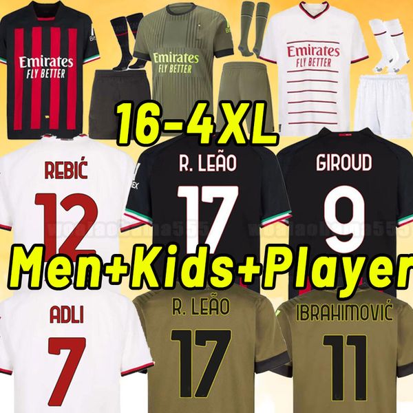 3xl 4xl 22 23 pulisic giroud soccer jerseys ibrahimovic football shirt 2022 2023 tonali rebic camiseta ac milans kjaer theo brahim r.leao me, Black;yellow
3xl 4xl 22 23 pulisic giroud soccer jerseys ibrahimovic football shirt 2022 2023 tonali rebic camiseta ac milans kjaer theo brahim r.leao me, Black;yellow